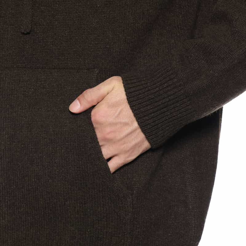 BARNEYS NEW YORK ジップアップニットパーカー BROWN