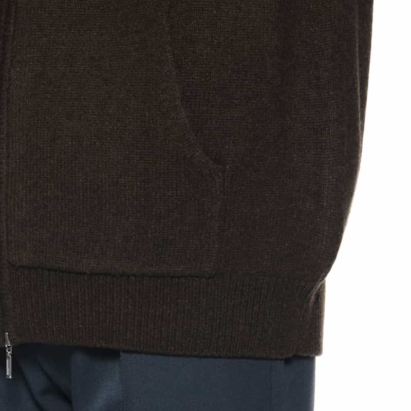 BARNEYS NEW YORK ジップアップニットパーカー BROWN