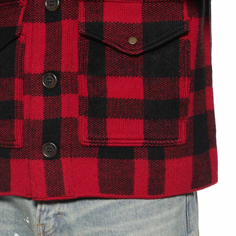 BARNEYS NEW YORK ニットシャツジャケット RED