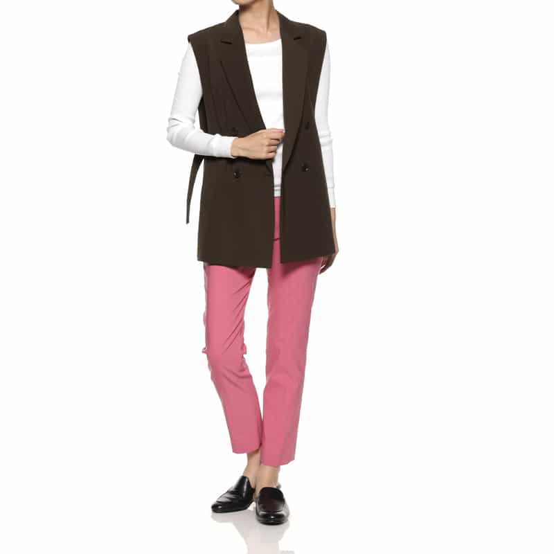 BARNEYS NEW YORK テーラード スリーブレスジレ BROWN