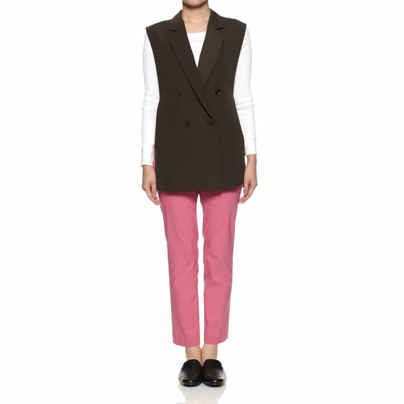 BARNEYS NEW YORK テーラード スリーブレスジレ BROWN