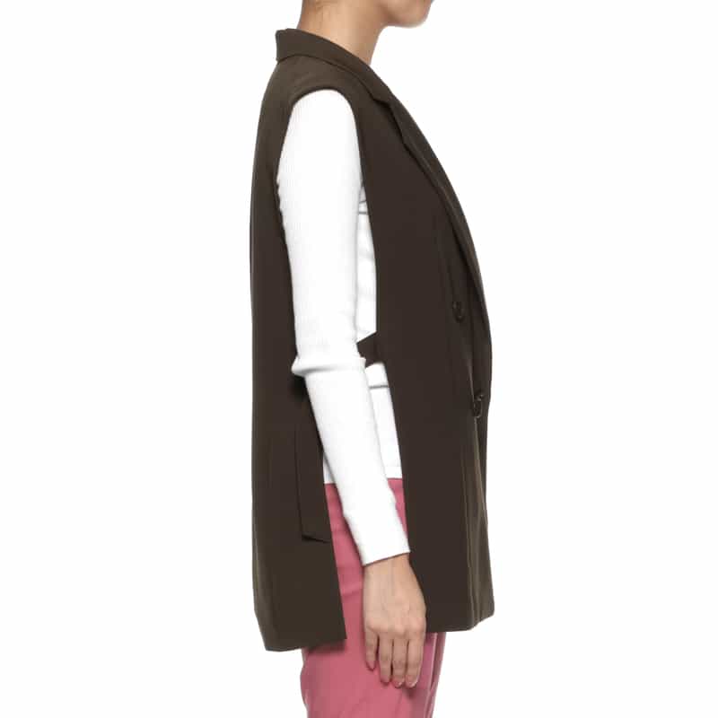 BARNEYS NEW YORK テーラード スリーブレスジレ BROWN