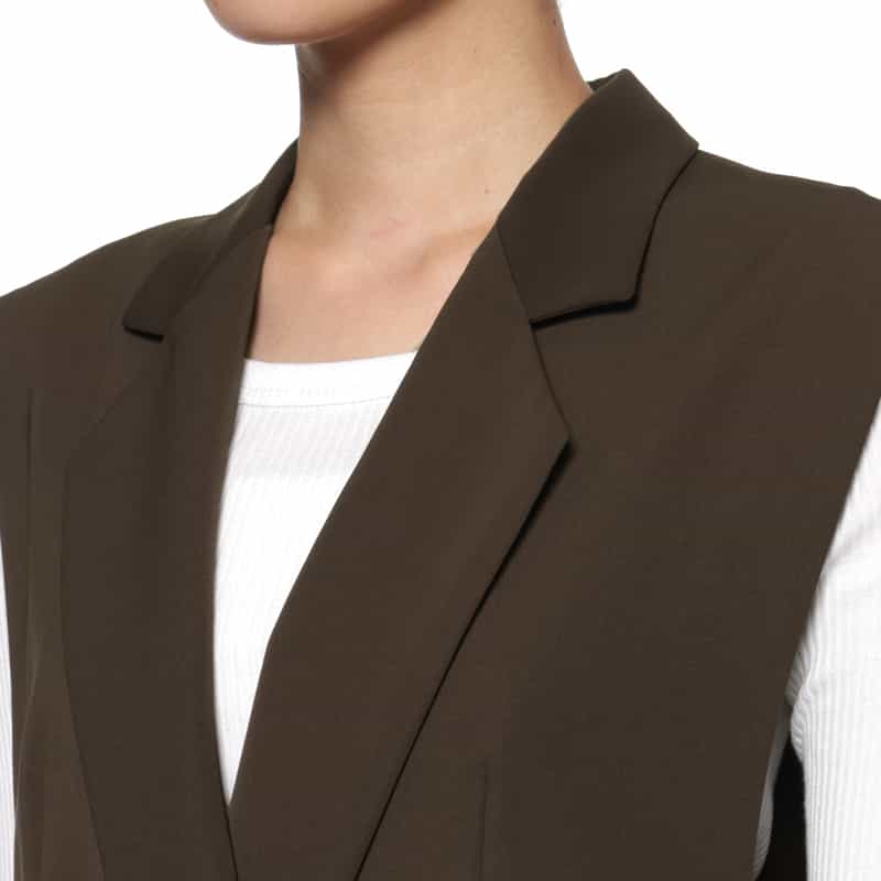 BARNEYS NEW YORK テーラード スリーブレスジレ BROWN