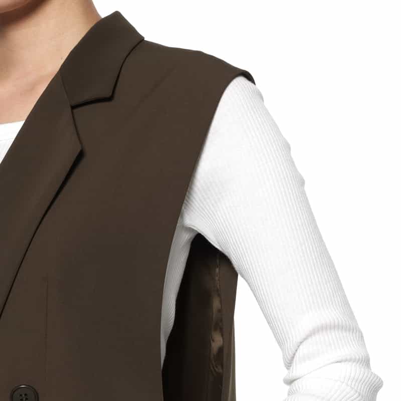 BARNEYS NEW YORK テーラード スリーブレスジレ BROWN