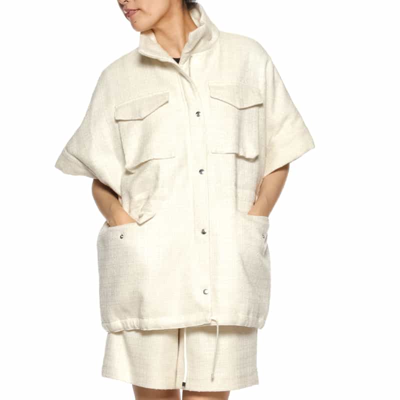 BARNEYS NEW YORK セットアップ ツイード素材 M-65型フィールドジャケット IVORY