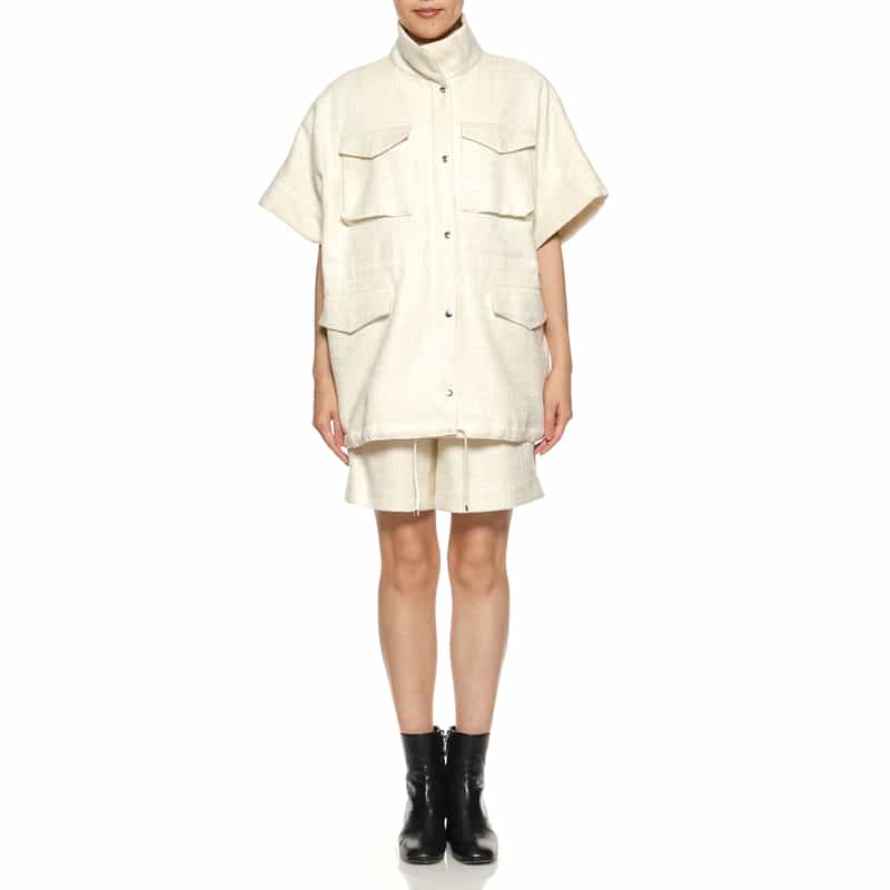BARNEYS NEW YORK セットアップ ツイード素材 M-65型フィールドジャケット IVORY
