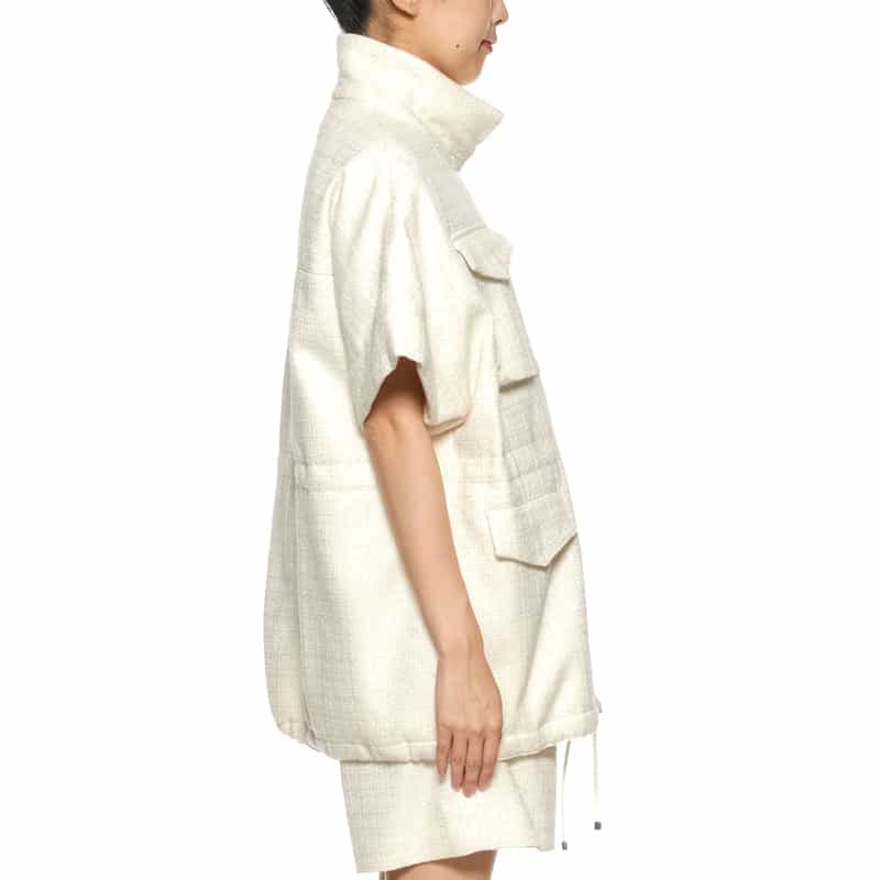 BARNEYS NEW YORK セットアップ ツイード素材 M-65型フィールドジャケット IVORY