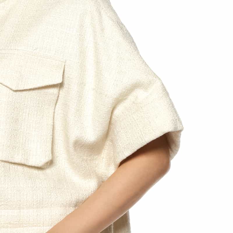 BARNEYS NEW YORK セットアップ ツイード素材 M-65型フィールドジャケット IVORY