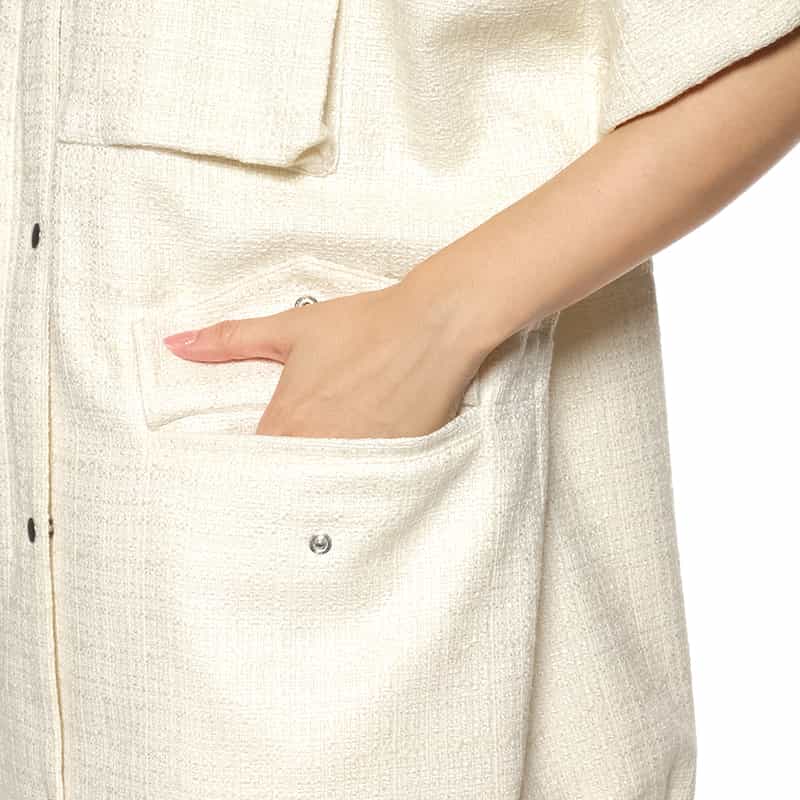 BARNEYS NEW YORK セットアップ ツイード素材 M-65型フィールドジャケット IVORY