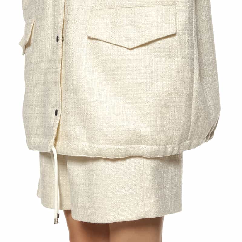 BARNEYS NEW YORK セットアップ ツイード素材 M-65型フィールドジャケット IVORY