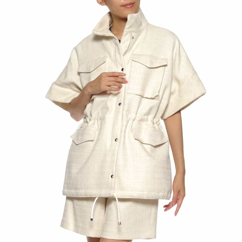 BARNEYS NEW YORK セットアップ ツイード素材 M-65型フィールドジャケット IVORY