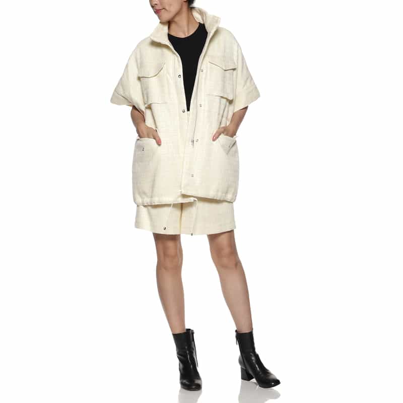 BARNEYS NEW YORK セットアップ ツイード素材 ショートパンツ IVORY