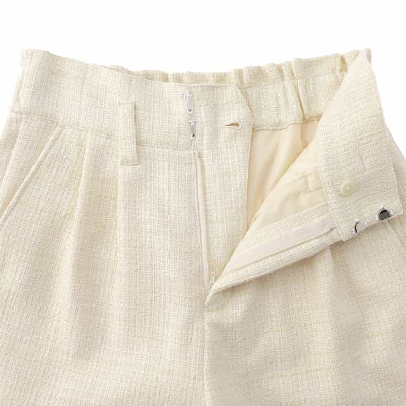 BARNEYS NEW YORK セットアップ ツイード素材 ショートパンツ IVORY