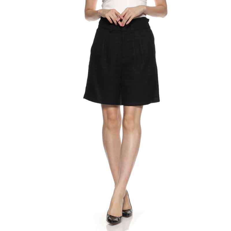 BARNEYS NEW YORK セットアップ ツイード素材 ショートパンツ BLACK