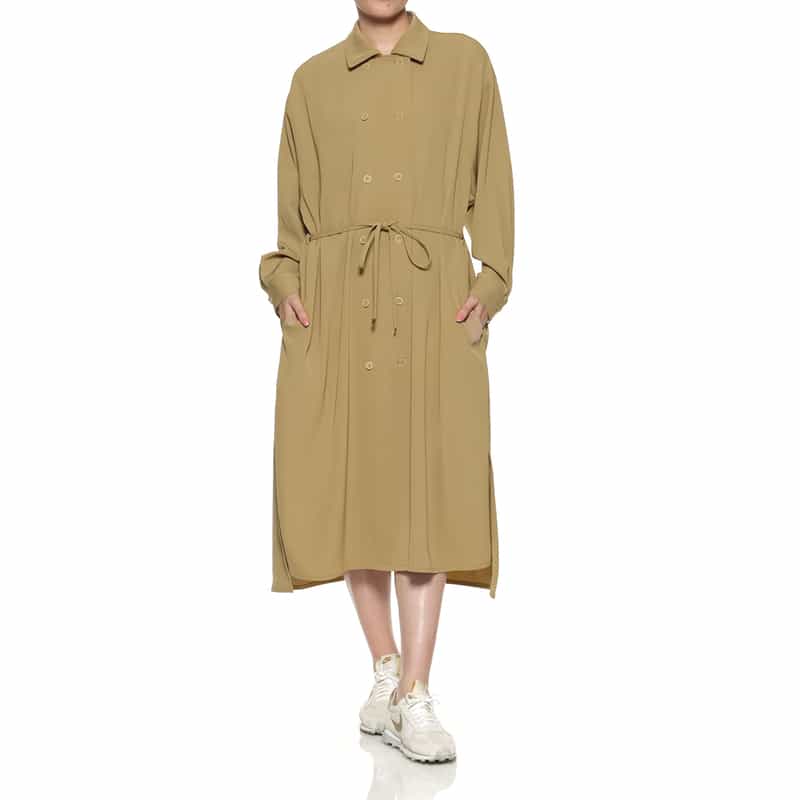 BARNEYS NEW YORK シャツコート ベルテッドドレス BEIGE