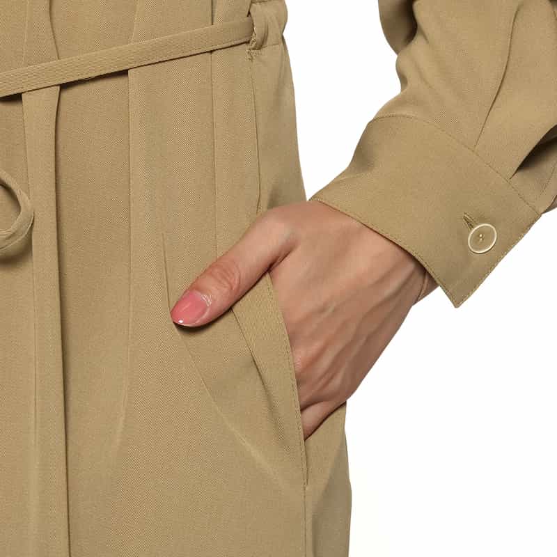 BARNEYS NEW YORK シャツコート ベルテッドドレス BEIGE