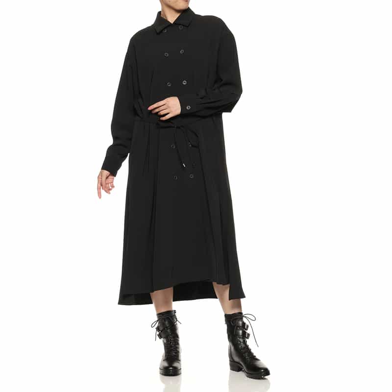 BARNEYS NEW YORK シャツコート ベルテッドドレス BLACK