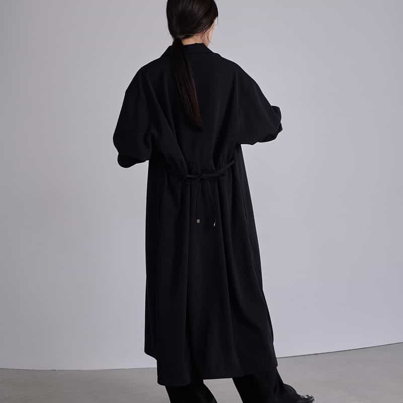 BARNEYS NEW YORK シャツコート ベルテッドドレス BLACK