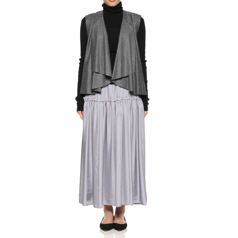 BARNEYS NEW YORK ドレープデザイン ショートジレ GRAY