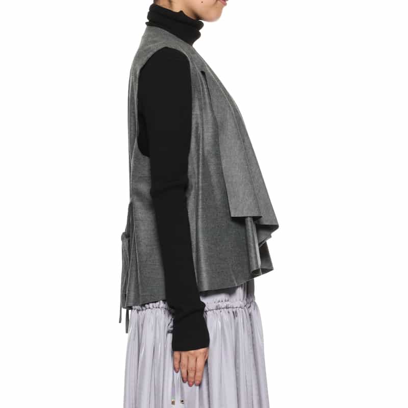 BARNEYS NEW YORK ドレープデザイン ショートジレ GRAY