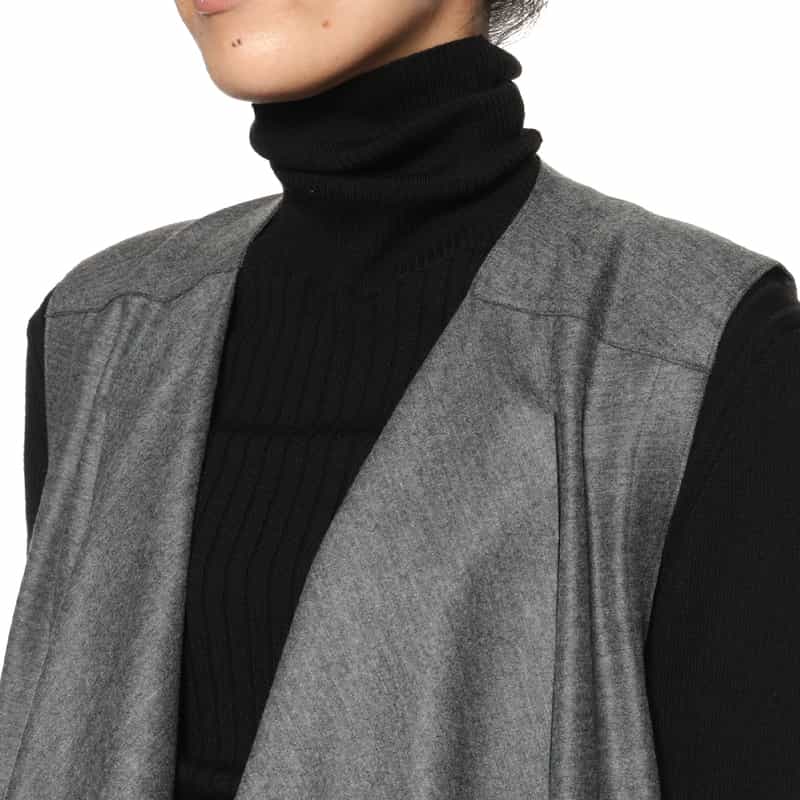 BARNEYS NEW YORK ドレープデザイン ショートジレ GRAY