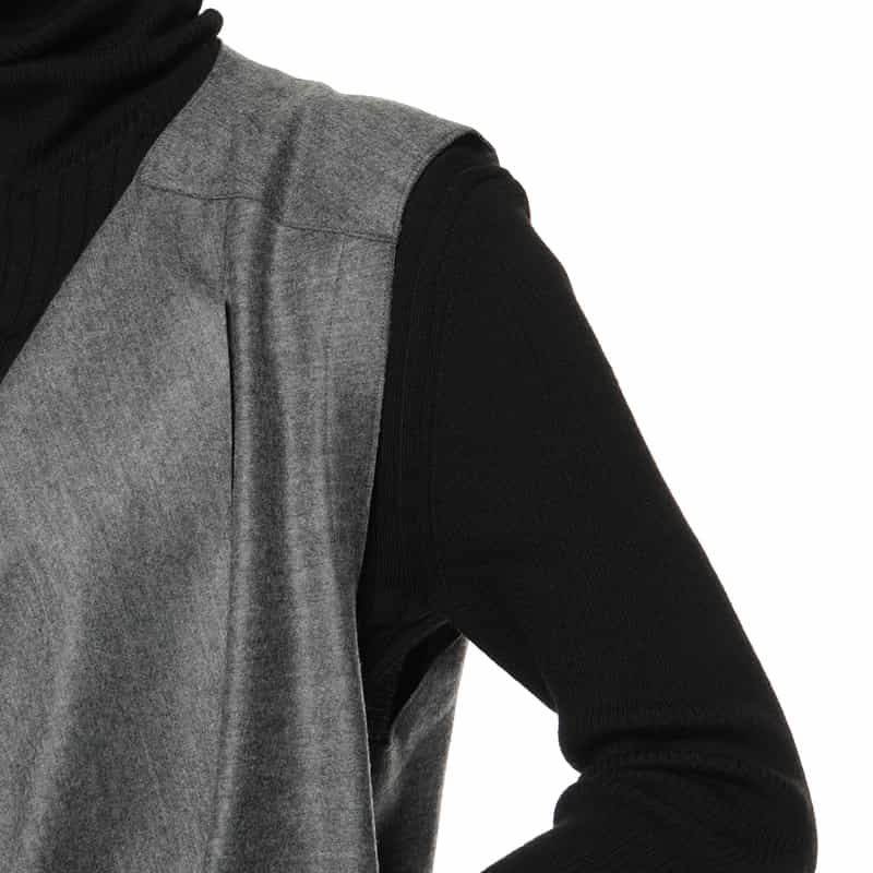 BARNEYS NEW YORK ドレープデザイン ショートジレ GRAY