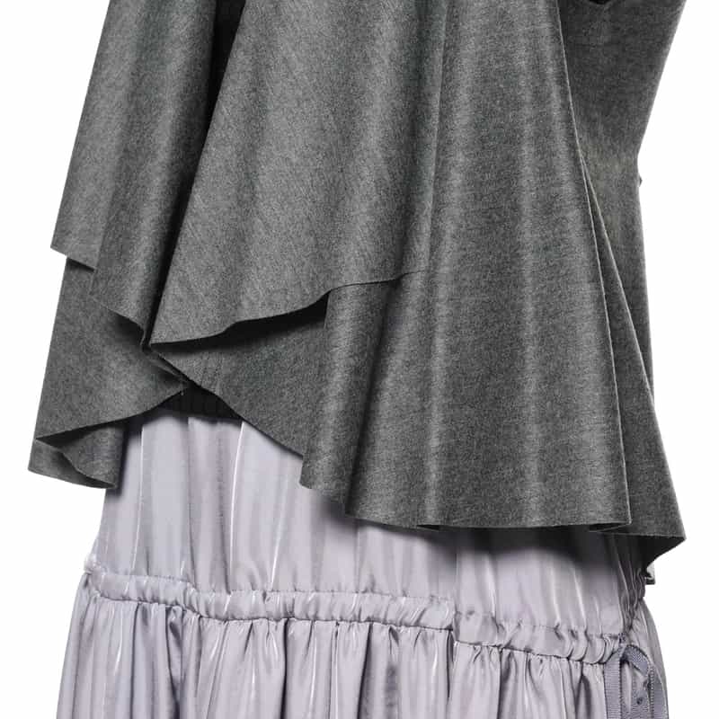 BARNEYS NEW YORK ドレープデザイン ショートジレ GRAY