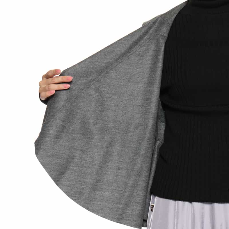 BARNEYS NEW YORK ドレープデザイン ショートジレ GRAY