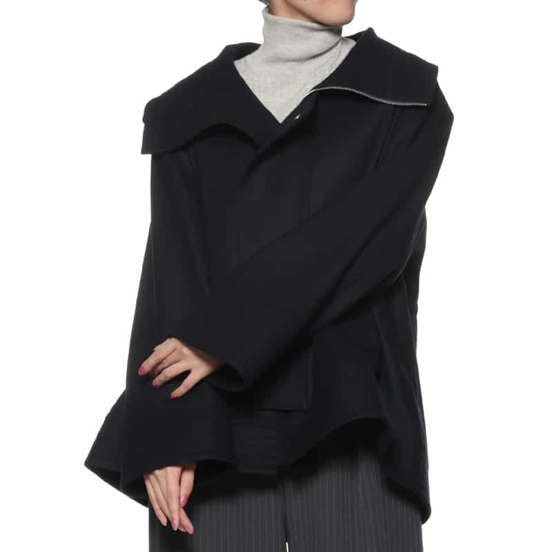 BARNEYS NEW YORK ショート トッパーコート NAVY