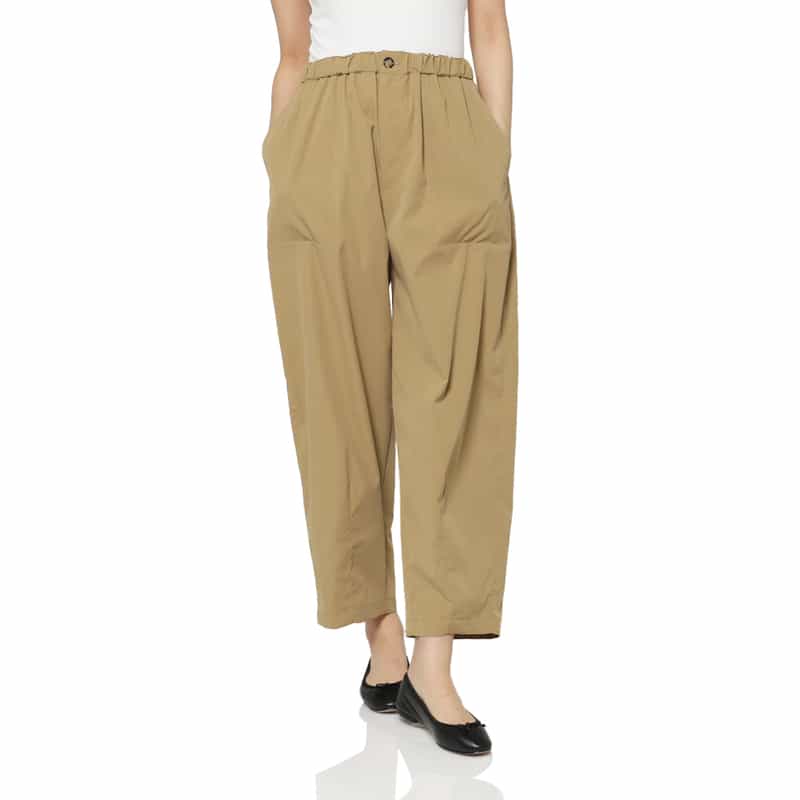 BARNEYS NEW YORK ウォッシャブル タック入りワイドパンツ BEIGE