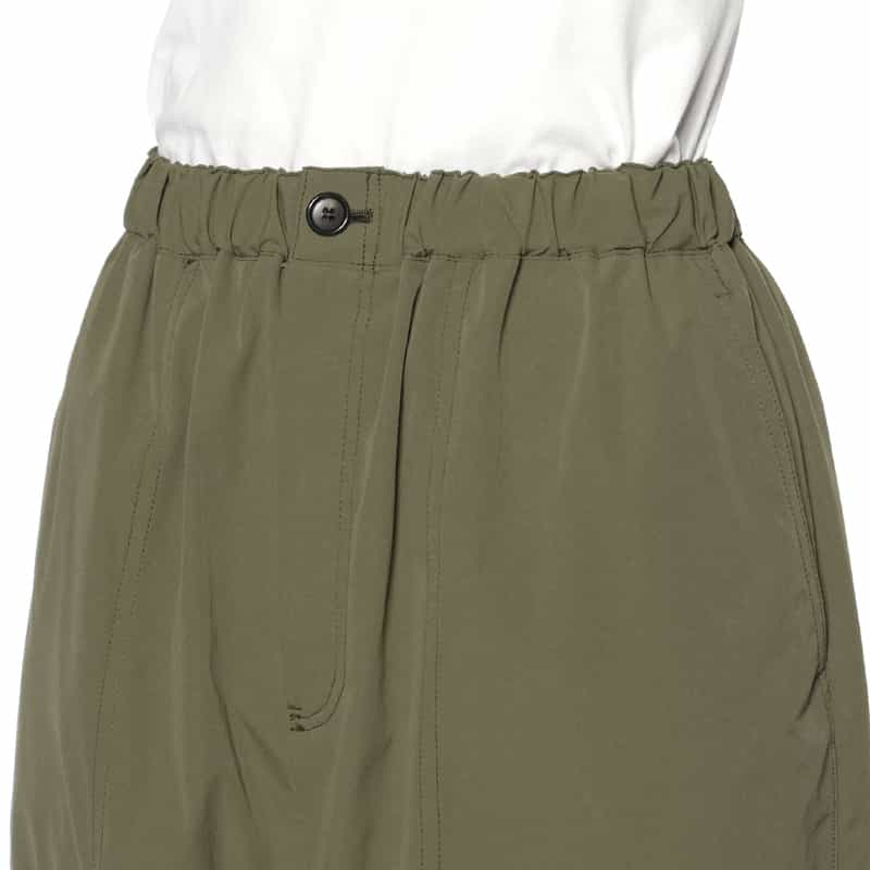 BARNEYS NEW YORK ウォッシャブル タック入りワイドパンツ KHAKI