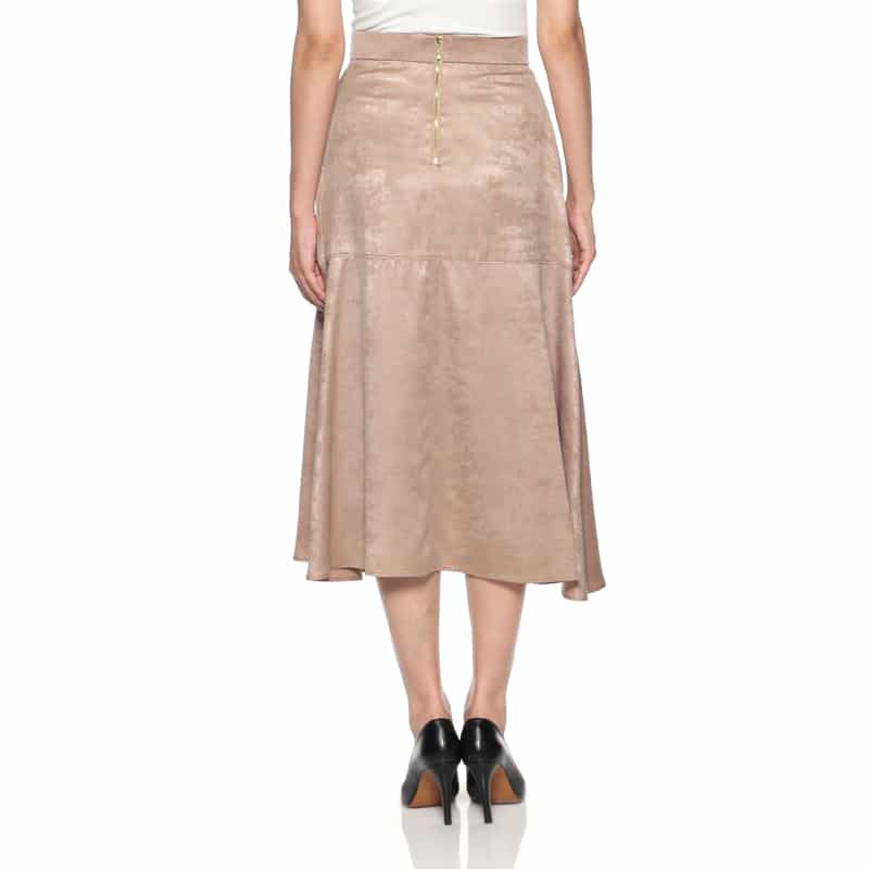 BARNEYS NEW YORK ウォッシャブル レザーライクミドルスカート BEIGE