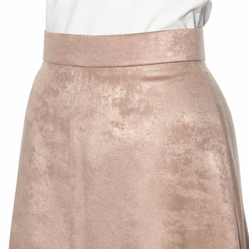 BARNEYS NEW YORK ウォッシャブル レザーライクミドルスカート BEIGE