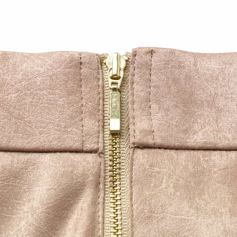 BARNEYS NEW YORK ウォッシャブル レザーライクミドルスカート BEIGE