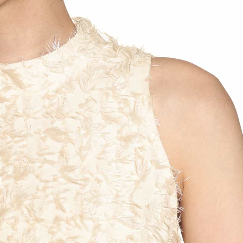 BARNEYS NEW YORK ウォッシャブル シャギー素材ノースリーブ WHITE