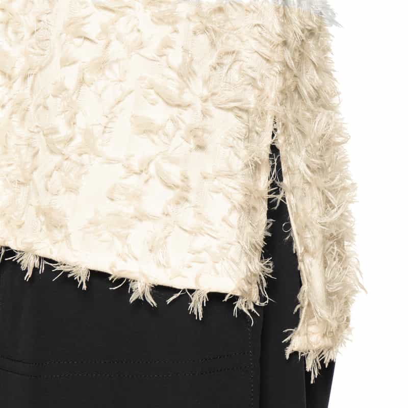 BARNEYS NEW YORK ウォッシャブル シャギー素材ノースリーブ WHITE