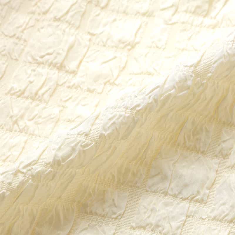 BARNEYS NEW YORK ウォッシャブル ジャガード生地フレアドレス WHITE