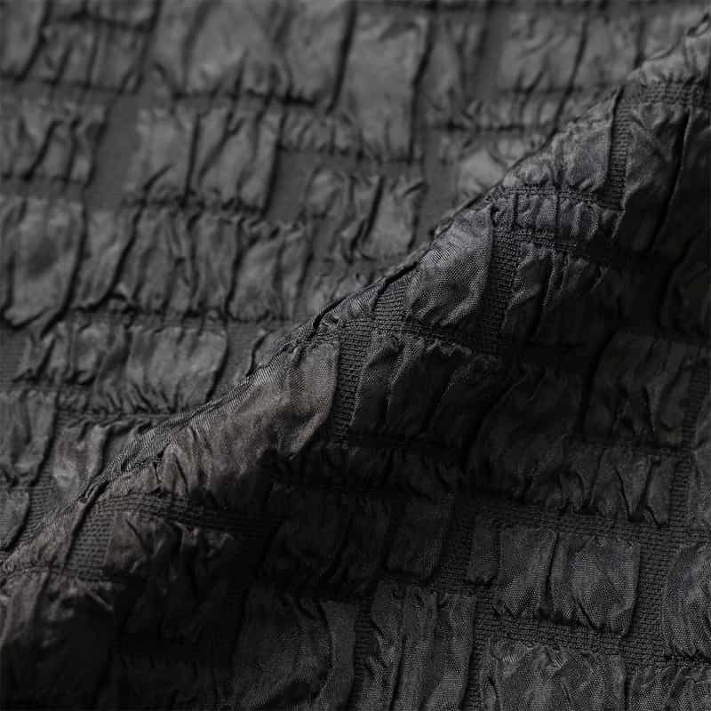 BARNEYS NEW YORK ウォッシャブル ジャガード生地フレアドレス BLACK