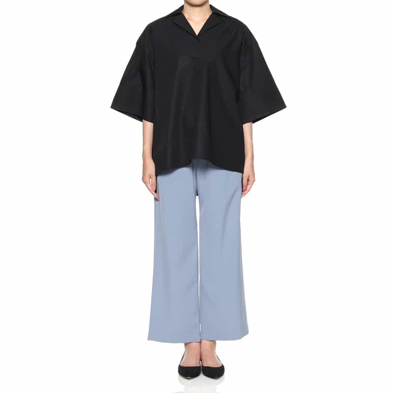 BARNEYS NEW YORK ウォッシャブル ワイドフレアパンツ BLUE