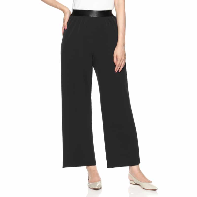 BARNEYS NEW YORK ウォッシャブル ワイドフレアパンツ BLACK