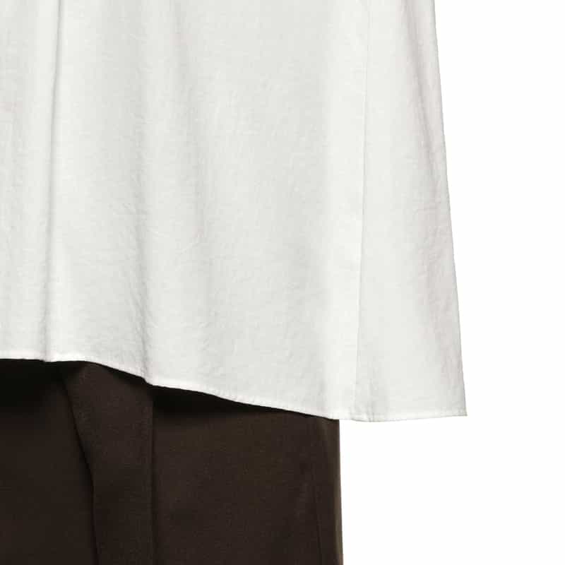 BARNEYS NEW YORK ウォッシャブル ギャザーブラウス WHITE