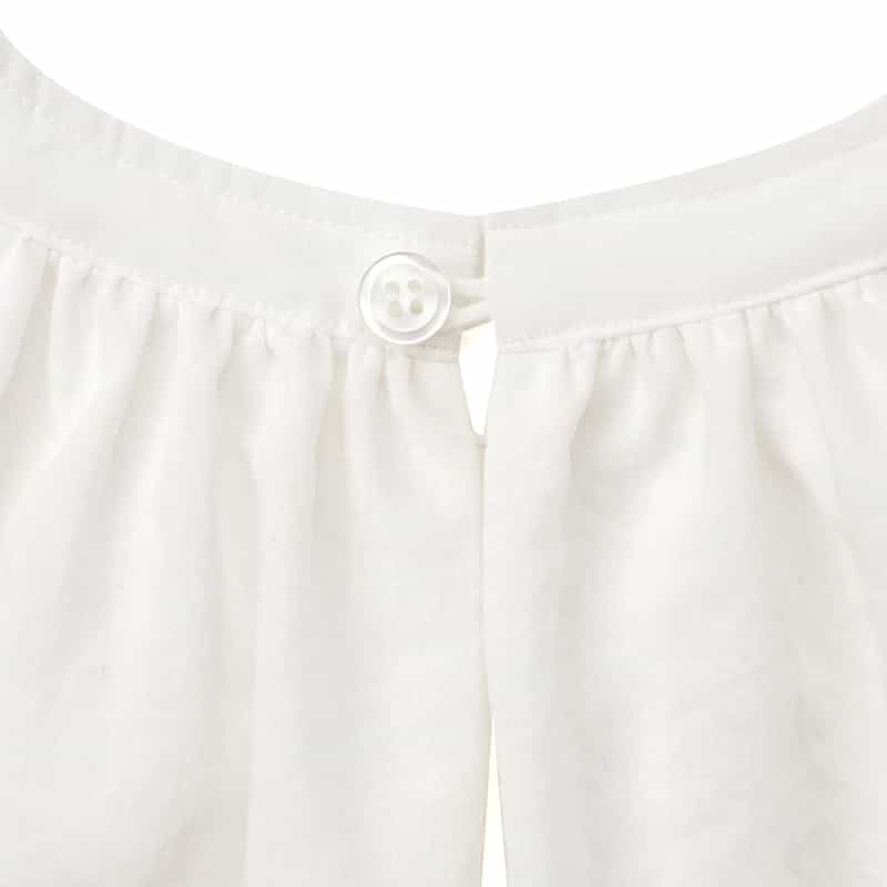 BARNEYS NEW YORK ウォッシャブル ギャザーブラウス WHITE