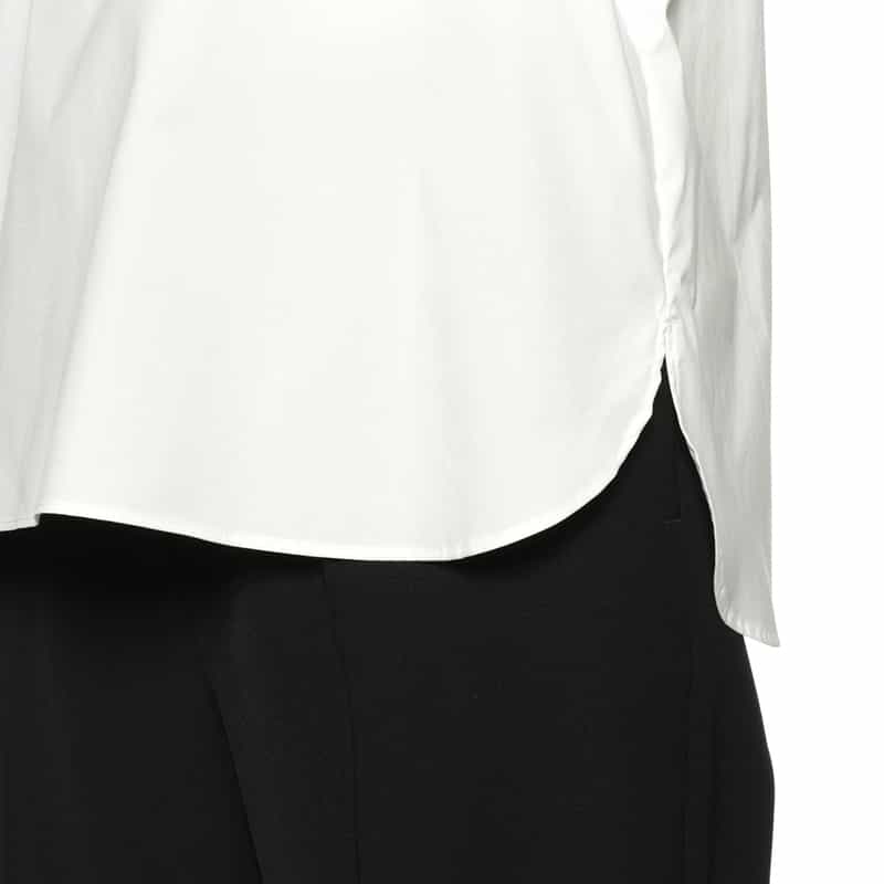 BARNEYS NEW YORK ウォッシャブル ボリュームスリーブブラウス WHITE