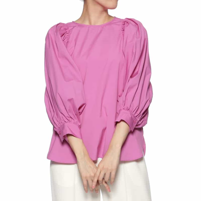 BARNEYS NEW YORK ウォッシャブル ボリュームスリーブブラウス PINK
