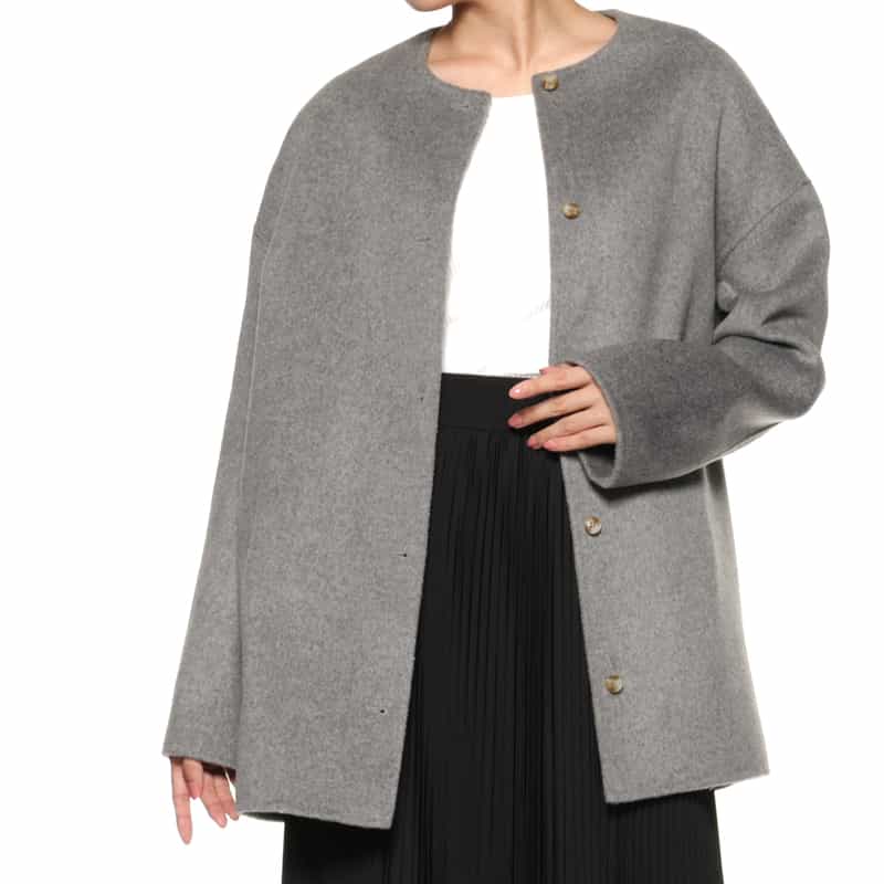 LOULOU DE SAISON LOU LOU DE SAISON<ルル デ セゾン> ラウンドカラーコート GRAY