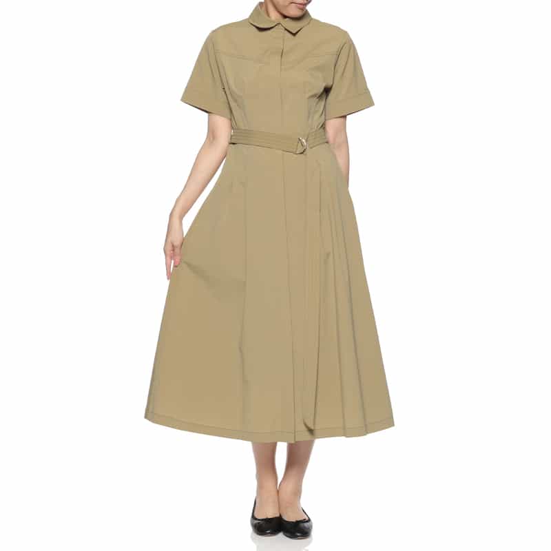 BARNEYS NEW YORK ウォッシャブル サファリドレス BEIGE