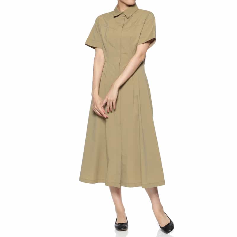 BARNEYS NEW YORK ウォッシャブル サファリドレス BEIGE