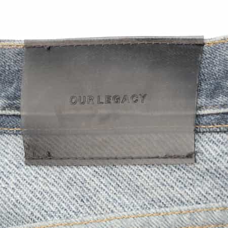 OUR LEGACY メタリック加工 デニムパンツ(シルバー) 30サイズ OUR LEGACY＜アワー レガシー＞ ダメージ加工デニムパンツ