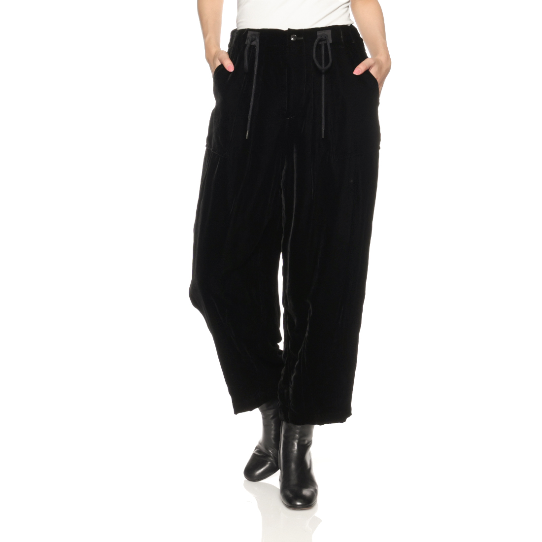 MADISONBLUE ＜マディソンブルー＞ ベルベット素材ドローストリングパンツ