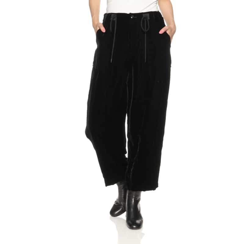 MADISONBLUE MADISONBLUE ＜マディソンブルー＞ ベルベット素材ドローストリングパンツ BLACK